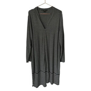 J.Jill Wearever Collection Womens Long Stripe Dress Black White Size 2XL